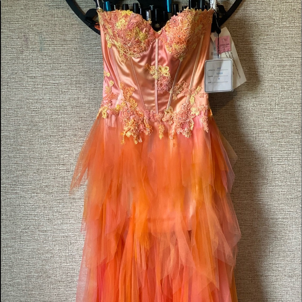 Fuchsia corset prom dress